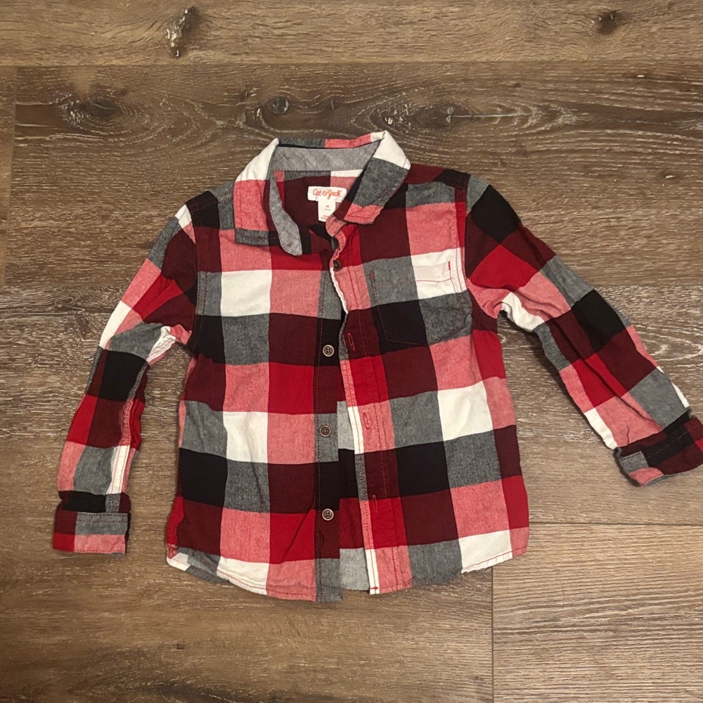 Cat & Jack Kids Red and Black Checkered Shirt